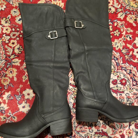 New Madden Girl PAARKERR Over the Knee Black Riding Boots - 8M New in Box - Picture 2 of 10